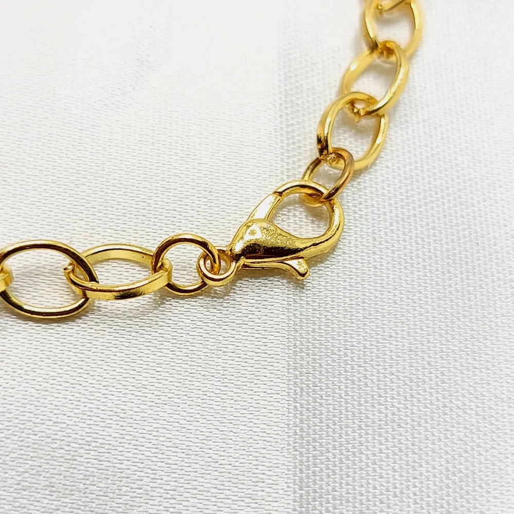 Golden Marquise Bracelet Ruby Red Gem Link
